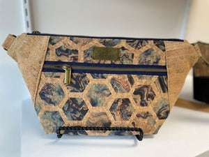Cork Hip Sling Bag - Surface with Galaxy Hexagon Accent