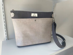 Type A All Cork Bag - Gray Cork with Pearl Cork Accent
