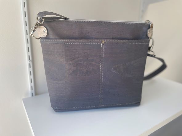Type A All Cork Bag - Gray Cork with Pearl Cork Accent